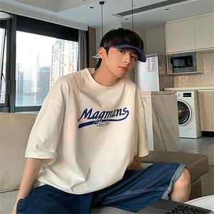 Men s T Shirts Summer short sleeved T shirt American street hip hop shirt for men women Preppy Hong Kong style loose oversize trend casual top 230504