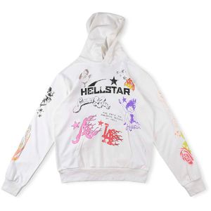 White Hoodies Sweatshirts EUR Size Men Womens Doodle Printed Hip Hop Fleece Hoode Men's Tops 23FW