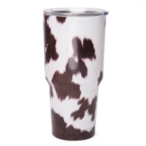 Cosmetic Bags 1PC RTS DOMIL 30oz Skinny Cow Printed Coffee Car Cups Stainless Steel Vacuum Travel Tumbler With Lid