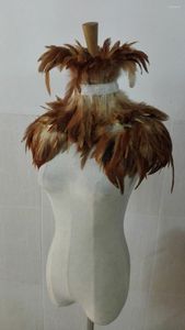 Scarves Bronze Rooster Feather Gothic Collar Set # CW17005