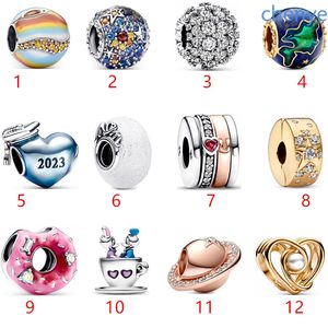 925 Silver Fit Pandora Charm Donut Ice Cream 2023 New Bead Dangle Fashion Charms Set Pingente Diy Fine Minchas Jóias