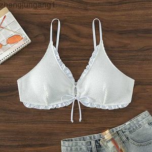 Designer Bikini New Large Bikini Single Top Strap Solid Color No Steel Rim Bademode Sexy Bademode für Frauen