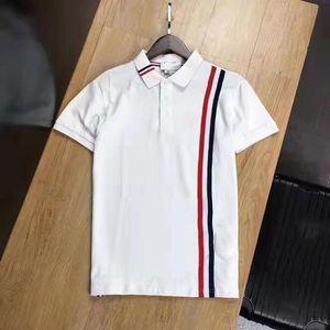 Erkek Polos Gömlek Yaz Tişört Tese Tasarımcı Polo Boyun Çizgili Nakış Tomurcuk Mektupları Üstler M-4XL