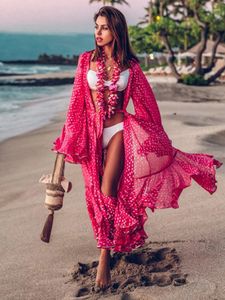 Women's Swimwear Women Swimsuit Cover Up Sleeve Kaftan Beach Tunic Dress Robe De Plage Solid White Cotton Pareo High Collar Beachwear 230506