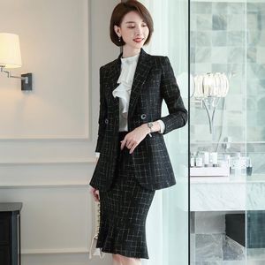 Tute da donna 2023 Primavera e autunno High-end OL Abbigliamento professionale Temperamento Fan Suit Fashion Ladies Piccola fragranza