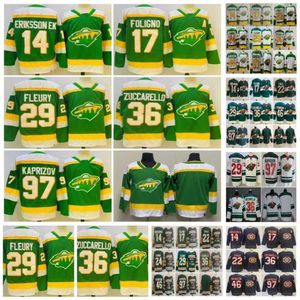 Reverse Retro Hockey Kirill Kaprizov Jerseys 29 Marc-Andre Fleury Jared Spurgeon Marcus Foligno Kevin Fiala Mats Zuccarello Matt Dumba Joel Eriksson Winter Classic