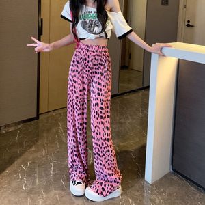 Женские штаны Capris Pink Leopard Print Женские брюки.