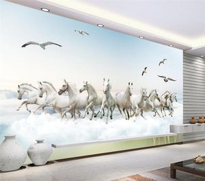 Papéis de parede Papéis de parede personalizados quarto quarto mural mural tridimensional HD Hor Horse TV Background 3D