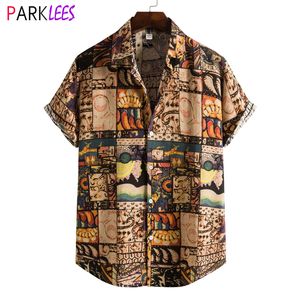 Herren Freizeithemden Herren Retro 50er Bedrucktes Hawaiihemd Kurzarm Button Down Tropical Holiday Beach Hemden Herren Casual Vacation Aloha Clothing 230506