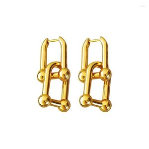 Brincos de garanhão designer de luxo simples francês dourado para mulheres 2023 Earings piercing jóias presentes de natal y2k moda