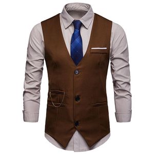 Gilet da uomo Gilet da uomo Slim Fit Gilet monopetto da uomo Party Wedding Groom Suit Business Casual Gilet Costume Homme XXL