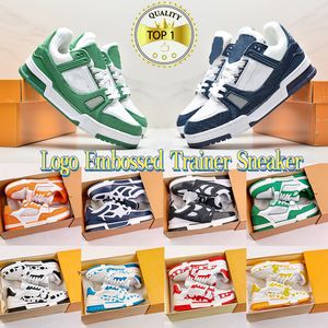 Lyx Designer Fritidsskor Logotyp Präglade Sneakers Strap Skate Sneaker Herr Dam Trippel Vit Svart Grön Låg Herrsko Dammode x YK Trainer Sneakers US 6-12