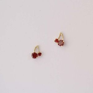 Studörhängen CMAJOR 9CT SOLID GOLD EARRING Fashion Temperament Delicate Lovely Sweet Cherry Form Chic minimal Simple for Women