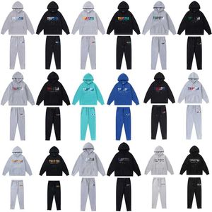 Designer-Kleidung Mode Trainingsanzug Hoodie American Trendy Trapstar Tiger Head Handtuch bestickt mit Kapuze Samt Pullover Hosen Frühling Herren Damen Loose Set