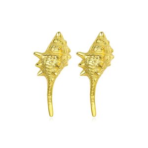 Designer Cute Little Conch s925 Silver Stud Earrings Women Brand Plating 18k Gold Couple Earrings Female Earrings Jewelry Seaside Tourism Souvenir Gift Wholesale