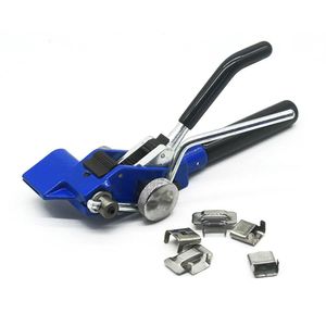 Tang Stainless Steel Cable Tie Fasten Tool with Adjustab Tension Metal Zip Tie Cutter Handle Steel Ties Cutting Fastening Tool