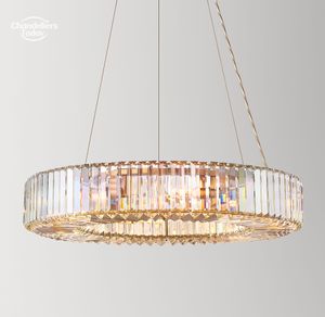 Elliana Crystal Halo Pendant Lights Fixture Modern LED Rund Black Chandeliers For Living Room Kid Bedroom Matsalslampor LUSTER LUSTER