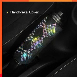 Bling Crystal Car Handbrake Cover Color Rhinestone Diamond Car Interior Decoration Car Styling Auto Accessories Set for Girls