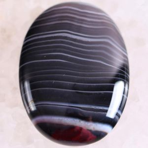 Takılar Kabin Cabochon Fit Kolye Küpeler Oval 30x40mm Doğal Taş Boncuk Siyah Damarlar Onyx Mücevher Hediyesi Erkek Kadınlar 1 PCS K1705