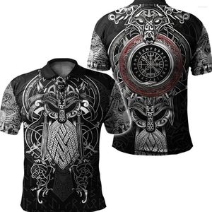 Polos męski Viking Odin The 3D Printing Męska koszulka polo Letnia krótkoczestrunkowa koszulka uliczna T-shirt Tops Man Leisure 11