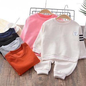 Roupas conjuntos de roupas de cor esportiva de cor sólida para crianças criança infantil garotas meninos casuais rastrear 6m-7t bebê primavera outono