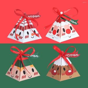 Gift Wrap 12pcs Christmas Candy Box Merry Kraft Paper Kids 2023 Xmas Happy Year Navidad Natal Packging Bag