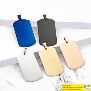 Aluminum Alloy Blank Army Dog Tags Pet Dog Tags Men Pendants with anodized surface