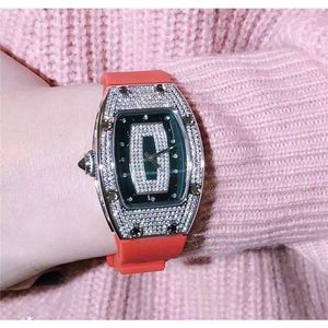 Richard''s Millie Wrist New High-quality Female Mechanical Watches Women's Wine Bucket Super Large Plate Top Ten Crowd Full Diamond Watch Luxury Stylish Designer