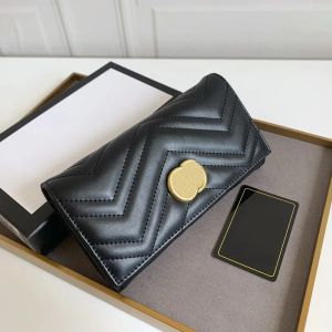 Дизайнерский роскошный женский длинный кошелек Marmont Continental Wallet с оригинальной коробкой Модные женские кошельки Держатель для карт Карман для монет