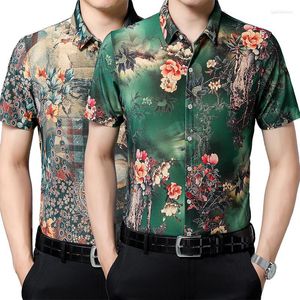 Męskie koszule Grafika drukowana letnia cienkie szczupłe mężczyzn Business Soft Beach Shirt Chinese Style Undershirt Homme