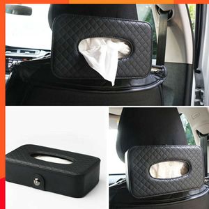 Car Tissue Box Tissue Bag Leather Seat Back Tissue Box Holder Car Decoration Auto Interior Car Accessories