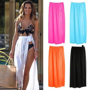 Gonne Womens Swim Wear Bikini Cover Up Sheer Beach Mini Wrap Skirt Sarong Pareo Pantaloncini Summer Beachwear T230506