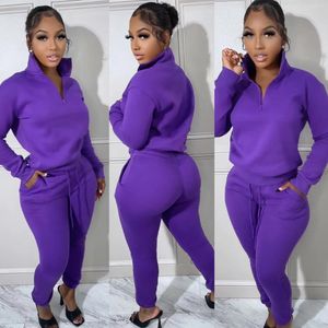 Anzüge Trainingsanzug Frauen Set Zweiteilige Outfits Fleece Reißverschluss Langarm Pullover Top Jogger Hosen Casual Sport Anzug Laufen Passendes Set