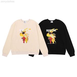 Erkek Sweatshirt Trend Brand Sweater Our Lady's Mükemmel Günü HD Baskı Yüksek Gram Ağırlık Pamuk Terry Gevşek Yuvarlak Boyun Sweater