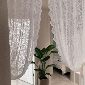 Curtain Useful Window Soft Touching Drapes Punch Free 200x140cm Hook-and-loop Bedroom Lace Decorative