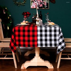 Tala de mesa Vermelho Black Black Plaid Festa de Natal Simples Tonela de mesa de mesa para piquenique para churrasco decoração de casa Mantel Mesa