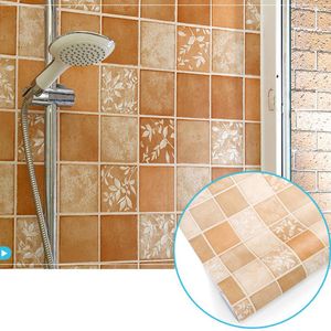 Papéis de parede Lattice Oil Proof Banheiro Auto-adesivo Papel de parede Renovação de cozinha adesivos de parede banheiros banheiros de azulejos à prova d'água MO