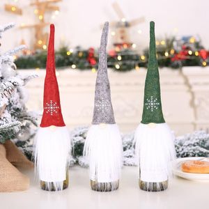 Рождественские украшения для вина бутылочки для дома Санта -Клаус Орнамент Декор 2023 Navidad Giftchristmas