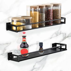 Organization Kitchen Shelf Organizer Wall Mounted Bracket Storage Rack Stainless Steel Spice Jar Rack Cabinet Shelf Supplies Bathroom Rack