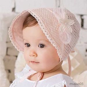 CAPS HATS Söt blomma prinsessan baby flicka hatt sommar mesh baby sun hatt ihålig spädbarn småbarn hink hatt nyfödd fotografering rekvisita