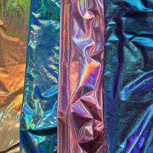 Fabric 150cm*50cm Stretch Shiny Gold Bronzing Spandex Fabric Colorful Laser Fabric for DIY Stage Cosplay Come Dress P230506