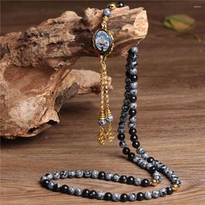 Strand grossist 8mm Snow Stone Muslim Rosary Prayer Beads Islamic Tasbih