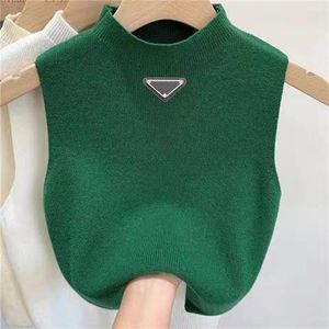 Tank top designer women sexy tanks top knitted sleeveless top camis fashion triangle badge summer t shirts womens clothes vest