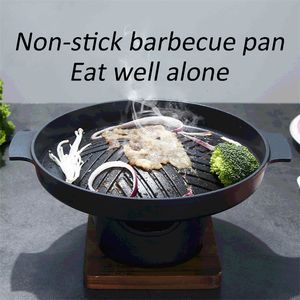 BBQ Grills Japanese Style One Person Cooking Oven Home Wooden Frame Alcohol Stove Gift Mini Barbecue Oven Grill Korean Charcoal Stove 230506