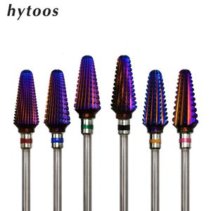 Nail Art Equipment HYTOOS Purple Carbide Drill Bits 332" Tornado Bit Milling Cutters For Manicure Pedicure s Accessories Tools 230505