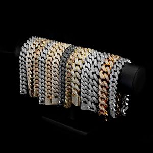 KRKC grossistanpassad chunky cz kubansk armband is ut länkkedja hiphop män 18k guld pläterad silver diamant