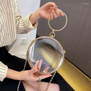 Evening Bags Women's Bag 2023 Fashion Candy Color Acrylic Transparent Rhinestone Flowers Chain Messenger