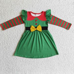 Girl Dresses Latest Design Christmas Dress For Girls Personality Fashion Long Sleeve Fake Print Designs Bow Striped