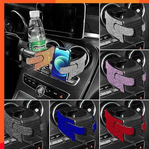 Portable Car Air Vent Outlet Holder Diamond Multifunctional Storage Water Cup Mobile Phone Ashtray Bracket Bling Car Accessories