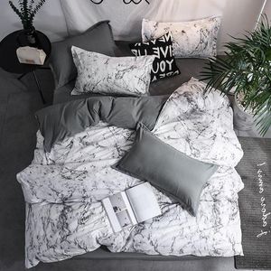 Bedding sets White Marble comfortableBedding Sets Duvet Cover Set3pcs queen size bed sheet setBed Linen No Sheet pattern duvet bed cover set 230506